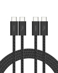 Belkin USB C to USB C Cable 2-Pack, 6.6ft, 60W - Type C Charger, iPhone Charger Cord, Soft, Braided, Flexible for iPhone 16, Galaxy S25, Pixel 9, Airpods, iPad Pro & More, Travel Essentials - Black