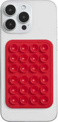 SUCKY Silicone Suction Phone Case Adhesive Octo Cup Buddy Mount - Anti-Slip Holder, Hands-Free Phone Accessory for iPhone and Android - Sticky Grip for Selfies, Videos - Red