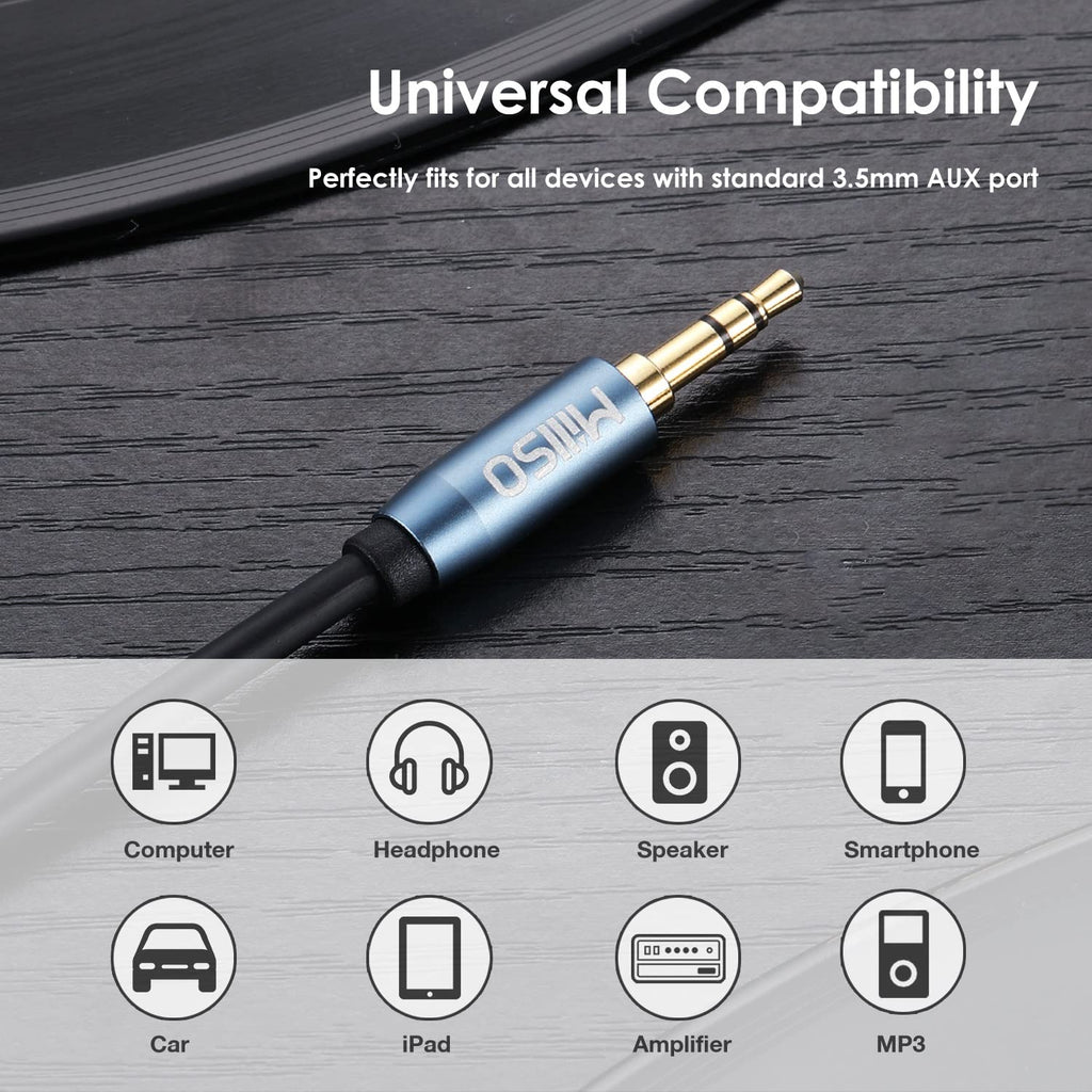 MillSO 3.5mm Headphone Extension Cable (33 ft) TRRS 3.5mm Male to Female Stereo Audio Jack Extension Adapter Auxiliary AUX Cord for Headphones, Earbud, Speaker, Car or Home HiFi Stereo System