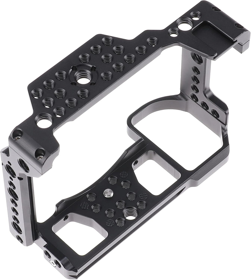 Z5 Z6 Z7 Cage, Hersmay Camera Cage with Top Handle for Nikon Z5/ Z6/ Z7/ Z6II/ Z7II Mirrorless Camera with Cold Shoe,ARRI Handle Locating Holes,Multiple 1/4" 3/8" Screw Holes