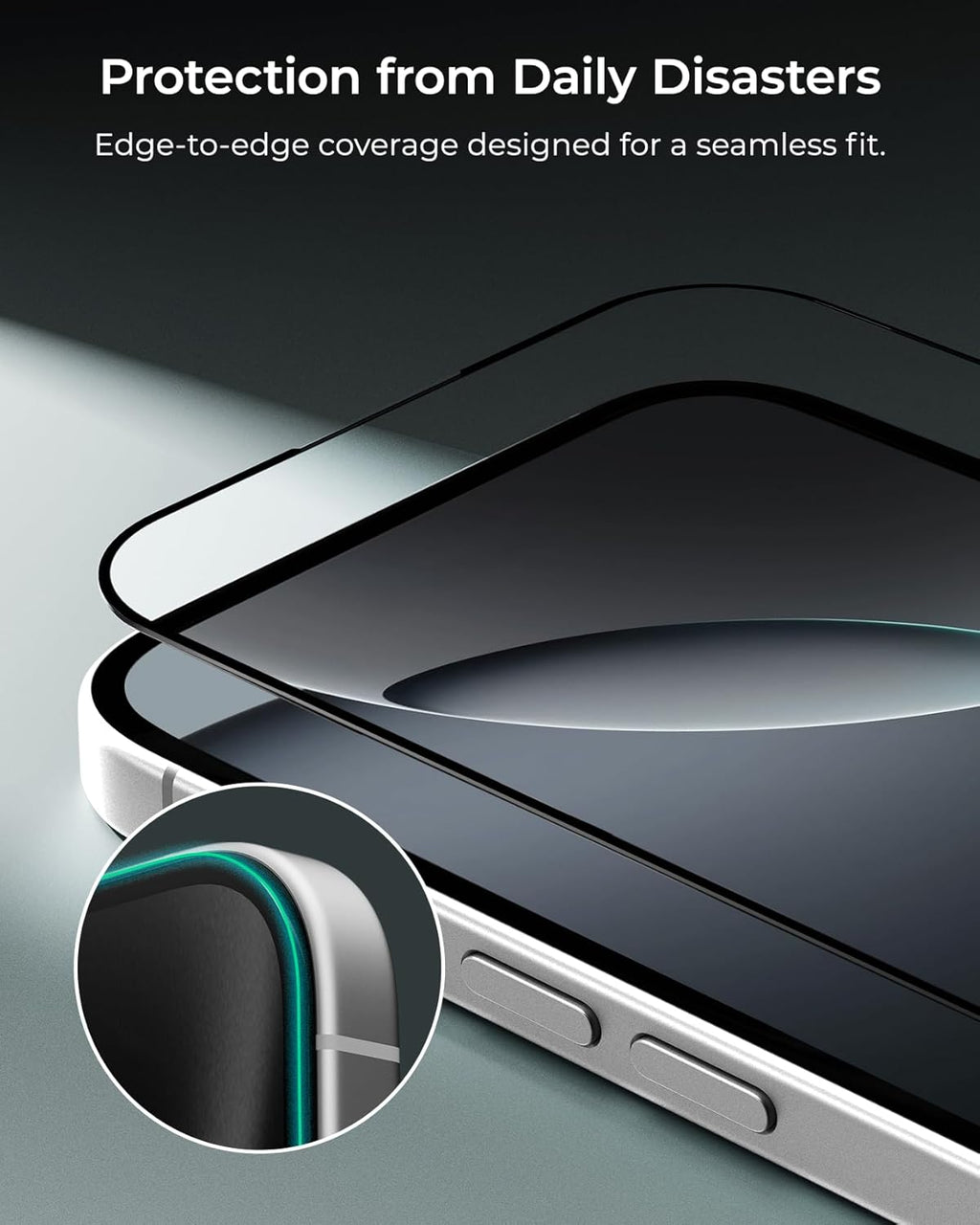iOttie Terra iPhone 16 Tempered Glass Screen Protector Military Grade 9H Hardness Shatterproof Scratch Resistant, Edge to Edge Protection Easy Bubble Free Install, 2 Pack