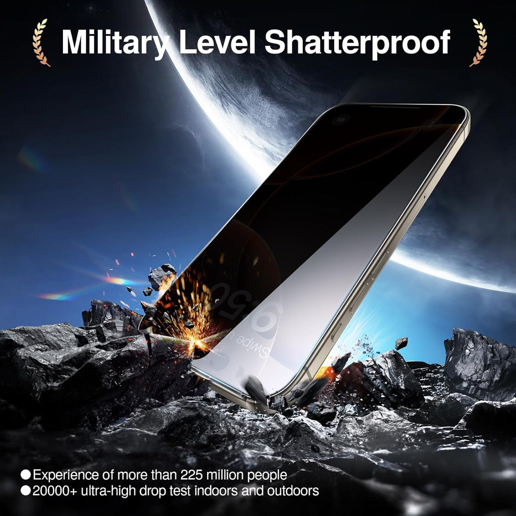 SMARTDEVIL 2PACK Privacy Screen Protector for iPhone 16 Pro Shatterproof Tempered Glass [True 28°Anti Spy] [9H Hardness] [Auto Dust-Elimination Install] [Bubble Free]