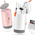 walrfid 2pcs White Pink Computer Keyboard Cleaner Kit, Laptop Screen Cleaning Spray for iPhone AirPod Phone MacBook iPad, 20-in-1 Electronic Clean Brush Tool for Earbud iPod TV Earphone Camera