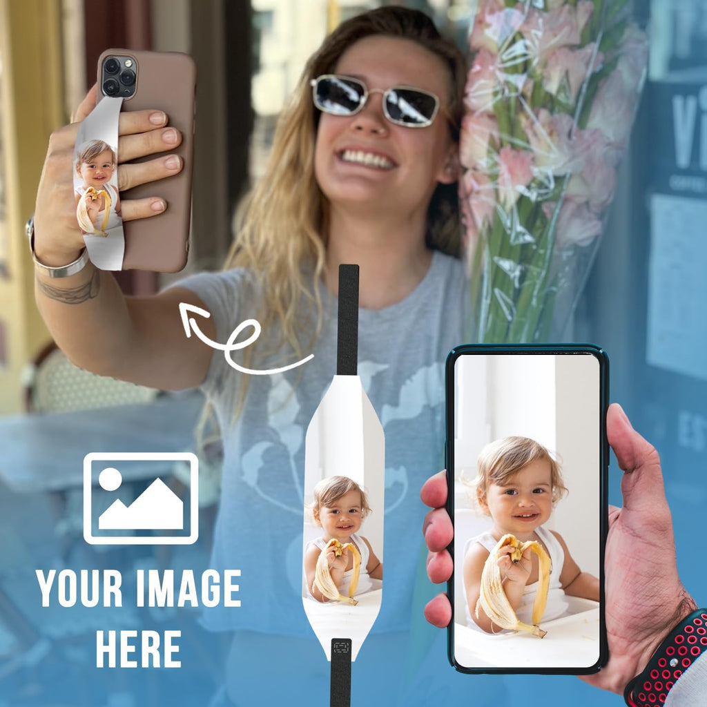 Phone Grip Strap - Reversible Finger Holder for Phone Back, Customizable Anti-Slip Design, Wireless Charging Compatible Detachable Holder for iPhone - Color