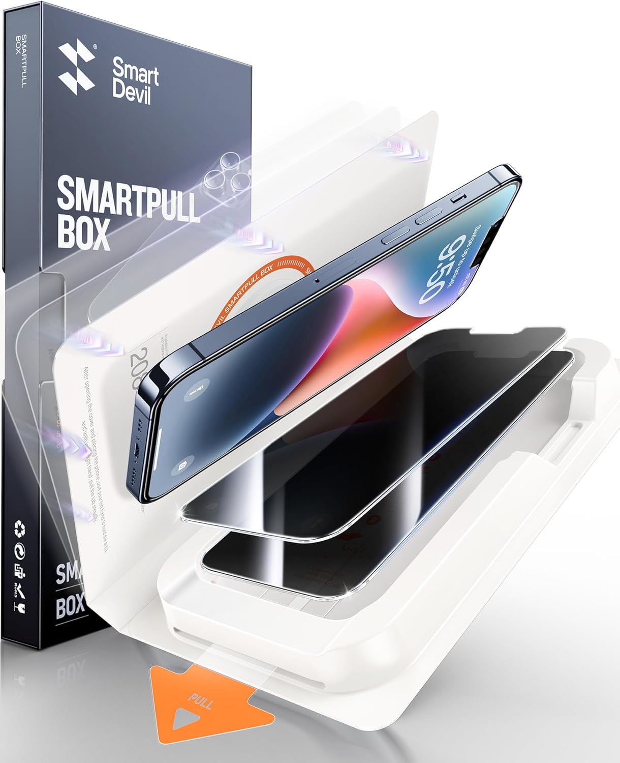 SMARTDEVIL 2 Pack for iPhone 14/ iPhone 13/ iPhone 13 Pro Privacy Screen Protector, [Anti-Spy] [Military-Grade Shatterproof & 9H Hardness] Tempered Glass,Easy Installation,Bubble-Free & Case-Friendly
