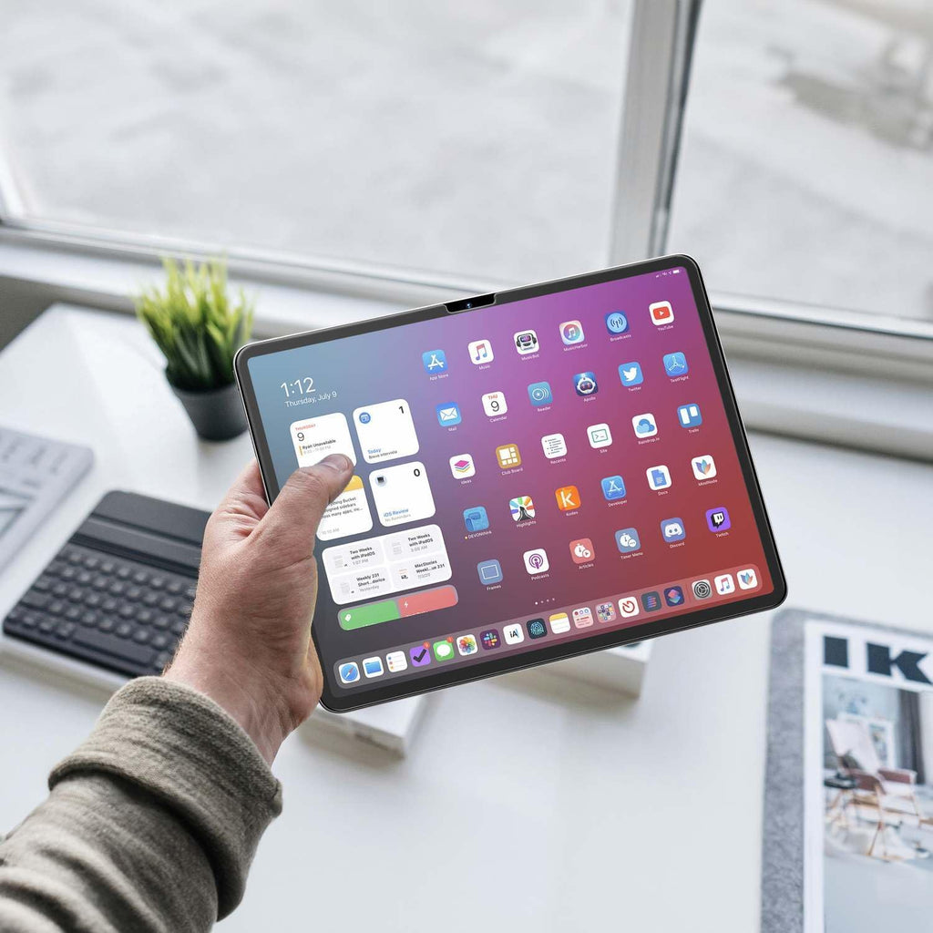 FLOLAB ONETIME NanoArmour Anti-Glare Screen Protector for iPad Air 11 Inch 2024 Anti-Fingerprint Tempered Glass, TruColor, Matte, Easy Install, Bubble Free, Dust Free, Smooth as Butter, Durable