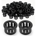 200PCS 1/2" Black Cable Snap Bushing Grommet, Snap in Cord Bushing Protect Cables