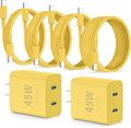 Super Fast Samsung Charger Type C,45W Dual Port USB C Fast Charger Block [2-Pack] & Extra Long 60W 3/6/6/10FT USB C Cable - PD Quick Charging 3.0 for Samsung Galaxy S25 Ultra/S24+/S23 iPhone 16