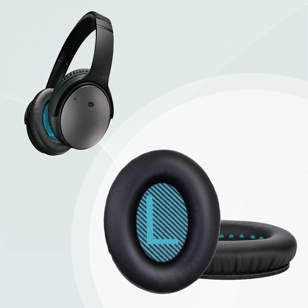 Replacement Earpads Cushions for Bose QuietComfort 35 & Quiet Comfort 35 II, Headphones Ear Covers Ear Pads for Bose QC35/QC35II/25/15 QC2 / Ae2 / Ae2i / Ae2W / Sound Link/Sound True-Black&Blue