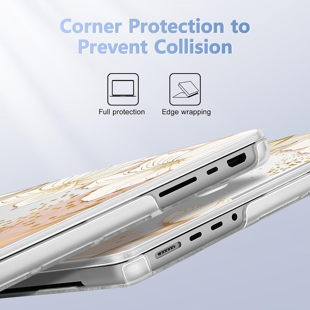 for MacBook Pro 16 inch Case 2021 2022 2023 2024 Release A3186 A3403 M4 A2991 M3 A2780 M2 A2485 M1 Pro/Max, Hard Shell Case with Screen Protector & Keyboard Cover, Floral P295