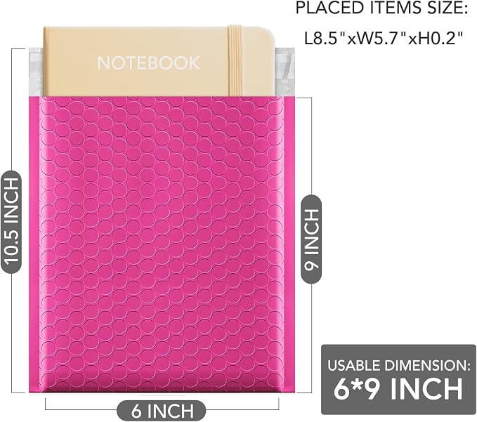GSSUSA Pink Bubble Mailers 6x10 Small Padded Envelopes 9600 Pack, 1 Pallet - Image 2