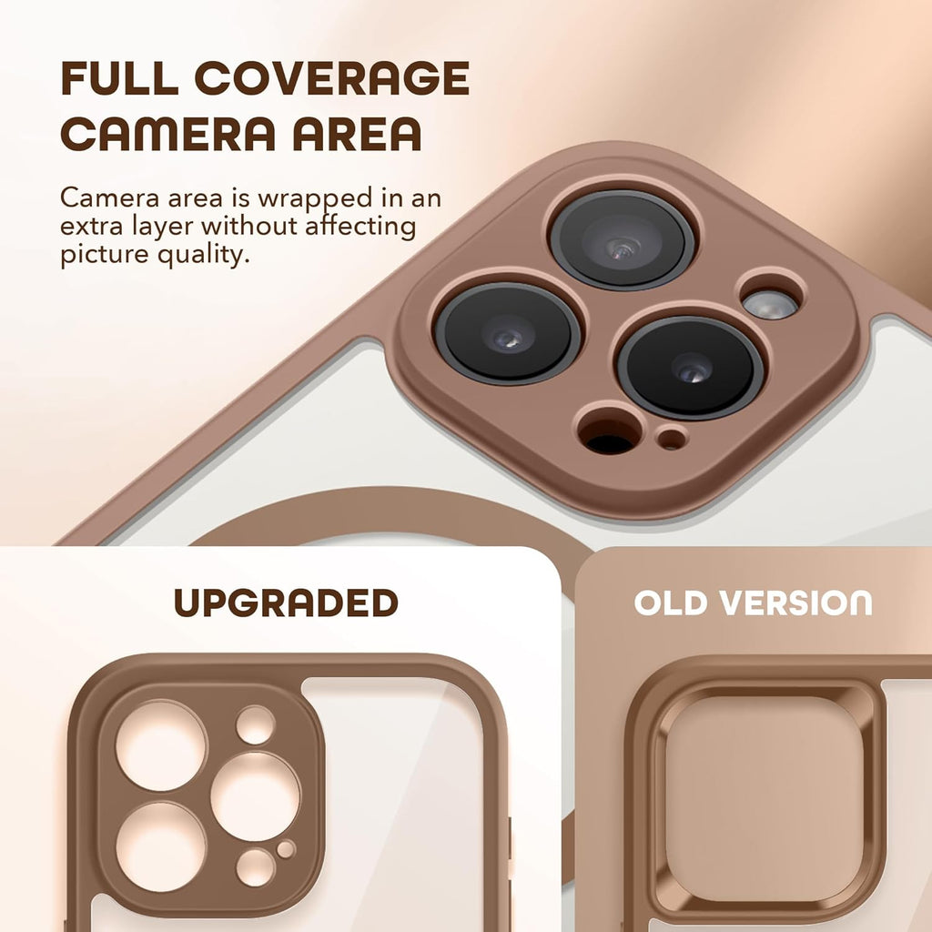 Magnetic for iPhone 15 Pro Case, Compatible with MagSafe, Built-in Privacy Screen Protector and Camera Protection, Anti Spy Full Body Dustproof Shockproof Hard Phone Case 6.1", Brown
