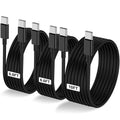 3-Pack Black [6.6FT+6.6FT+10FT] 60W USB C to USB C Cable, Type C Fast Charging Cable for iPhone 16 15 Pro Plus Pro Max，for Galaxy S24 S23, for iPad Pro/Air, for MacBook Pro/Air and More