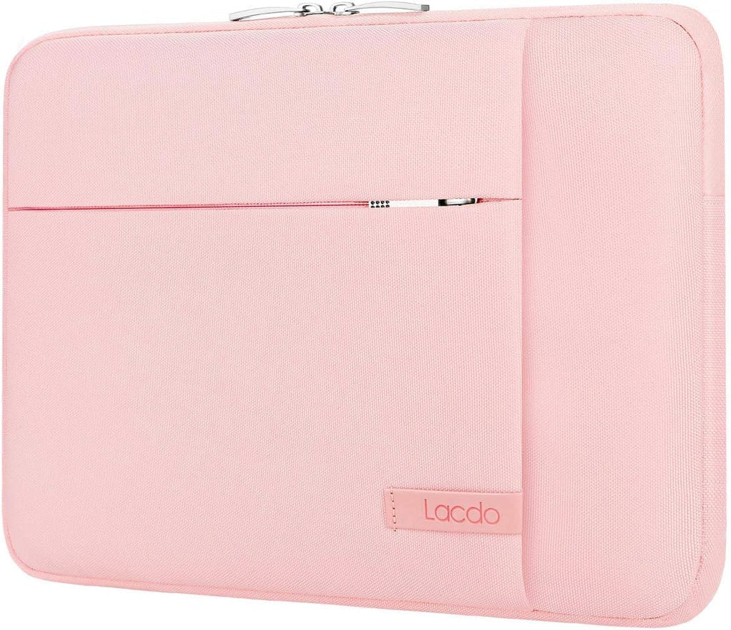 Lacdo Laptop Sleeve Case for 15 inch New MacBook Air M4 A3241 2025, M3 A3114, M2 A2941 2024-2023, 15 inch MacBook Pro A1990 A1707, Dell XPS 15 Plus Computer Case Bag with Accessory Pocket, Pink