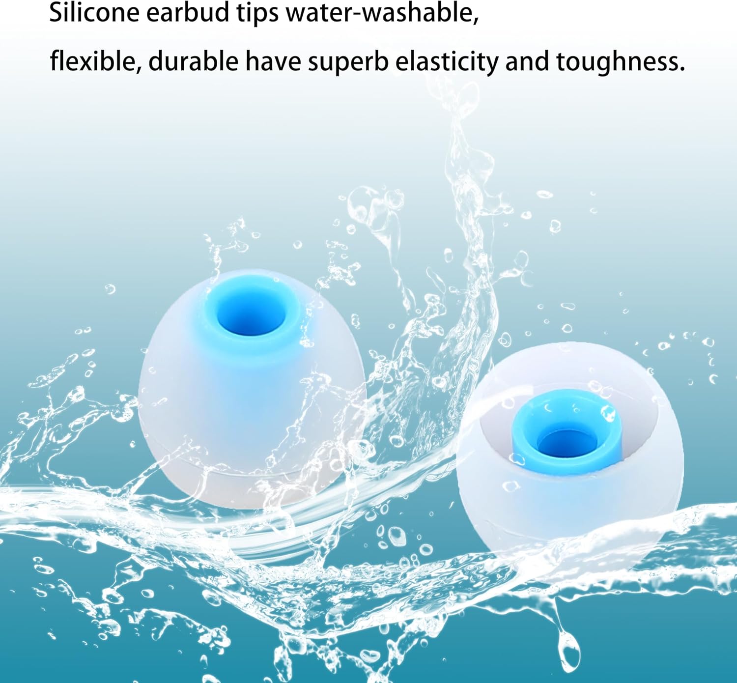 Silicone Replacement Earbud Tips Earbud Caps Fit Most in-Ear Earbuds(Inner Hole 3.8mm -5.1mm) Headphone Ear Tips Earbuds Covers 9 Pairs S M L