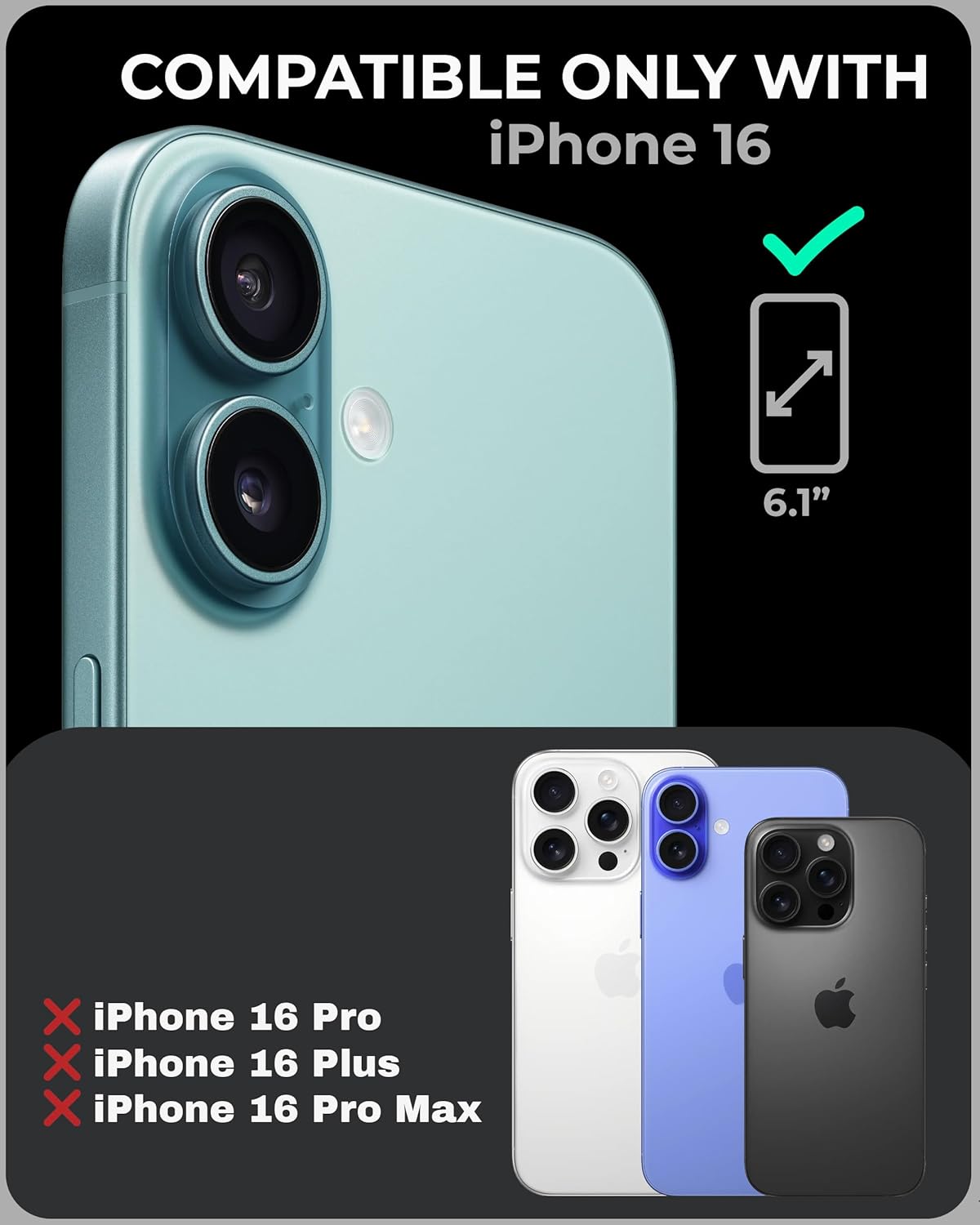 TORU CX Slim for iPhone 16 Case Wallet | Protective Shockproof Heavy Duty Cover with Hidden Card Holder & Card Slot | Mirror & Wrist Strap Included - Travel Stamps