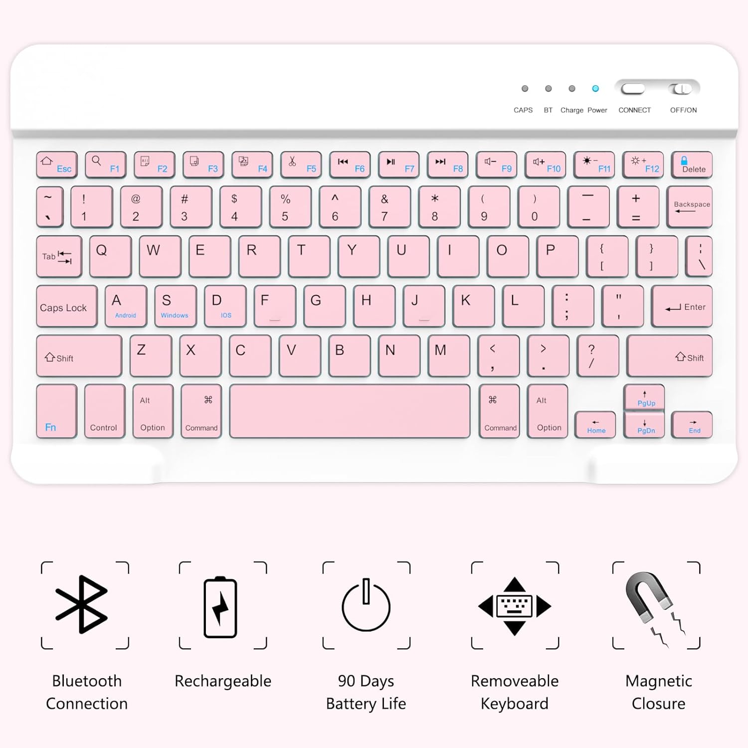 Keyboard Case for iPad Air 11-inch M3/M2/Air 5th/ 4th Generation- Detachable Bluetooth Keyboard Case with Pencil Holder - Flip Stand Cover for iPad Air 11"(2025&2024) /Air 5 2022/Air 4 2020/Pro 11 1st
