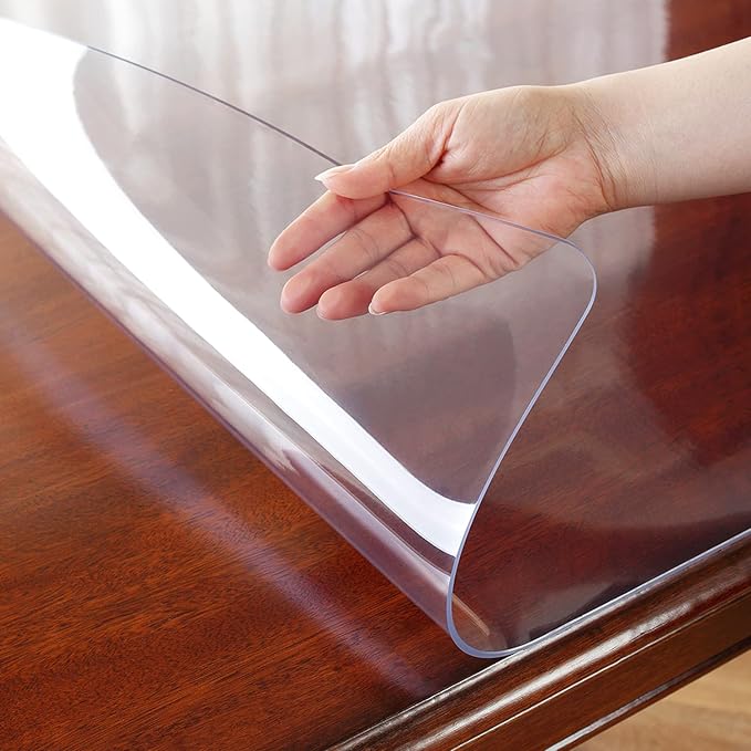 OstepDecor 48 x 48 Inch Clear Table Cover Protector, 2mm Thick Clear Plastic - Image 7