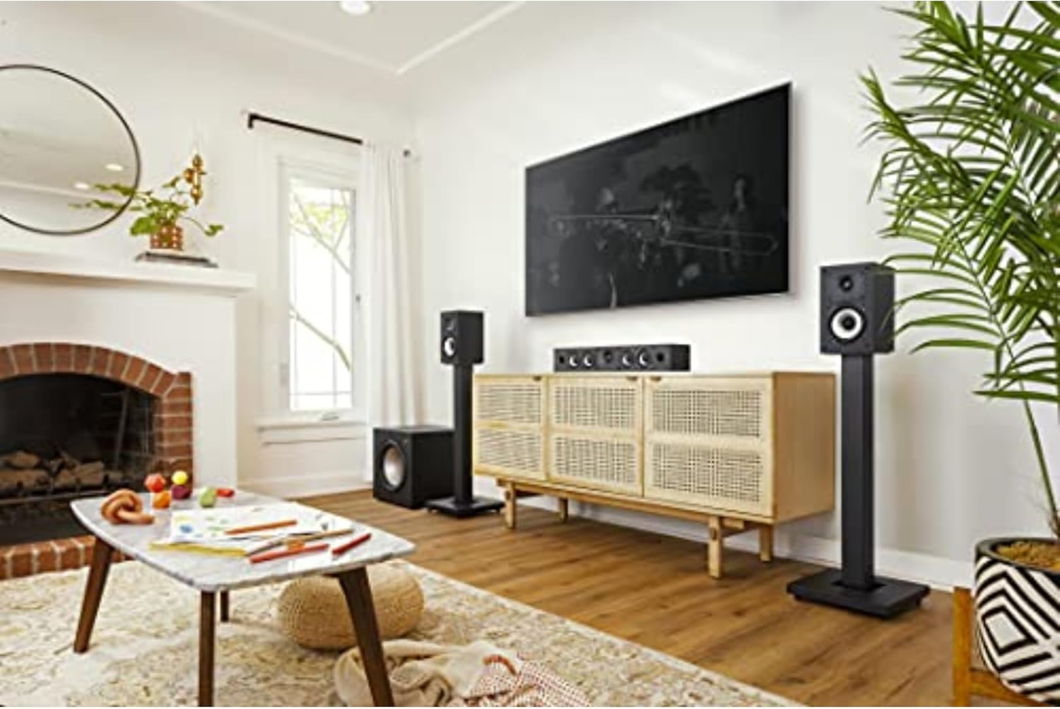 Polk Monitor XT12 Powered Sub - 12" Dynamic Balanced Woofer & 100W Class A/B Amplifier, Low-Resonance MDF Cabinet & Removable Grille, Dolby Atmos & DTS:X Compatible, Midnight Black