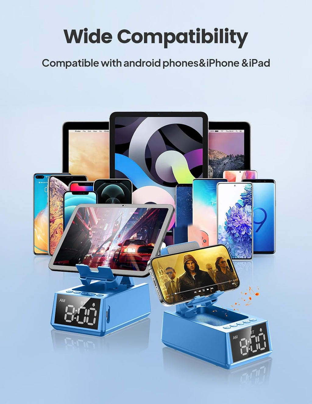 Birthday Gifts for Men Women, Cell Phone Stand Bluetooth Speaker with Anti-Slip Base, Hd Surround Sound, Cool Multi Functional Gadget, Unique Gift for Him, Her, Husband, Wife, Dad, Mom