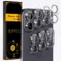 beuxece for 6 Pack iPhone 16 / iPhone 16 Plus Camera Lens Protector [Drop Protection] [Case Friendly] [Easy Installation] 9H Tempered Glass Camera Screen Protector Cover Accessories, Glitter Black