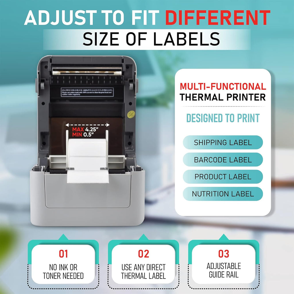 Arkscan 2054K-USB Upgraded 2054A Shipping Label Printer for Windows Mac Chromebook, Support Amazon Ebay Paypal Etsy Shopify ShipStation UPS USPS FedEx, fit Roll & Fanfold 4x6 Direct Thermal