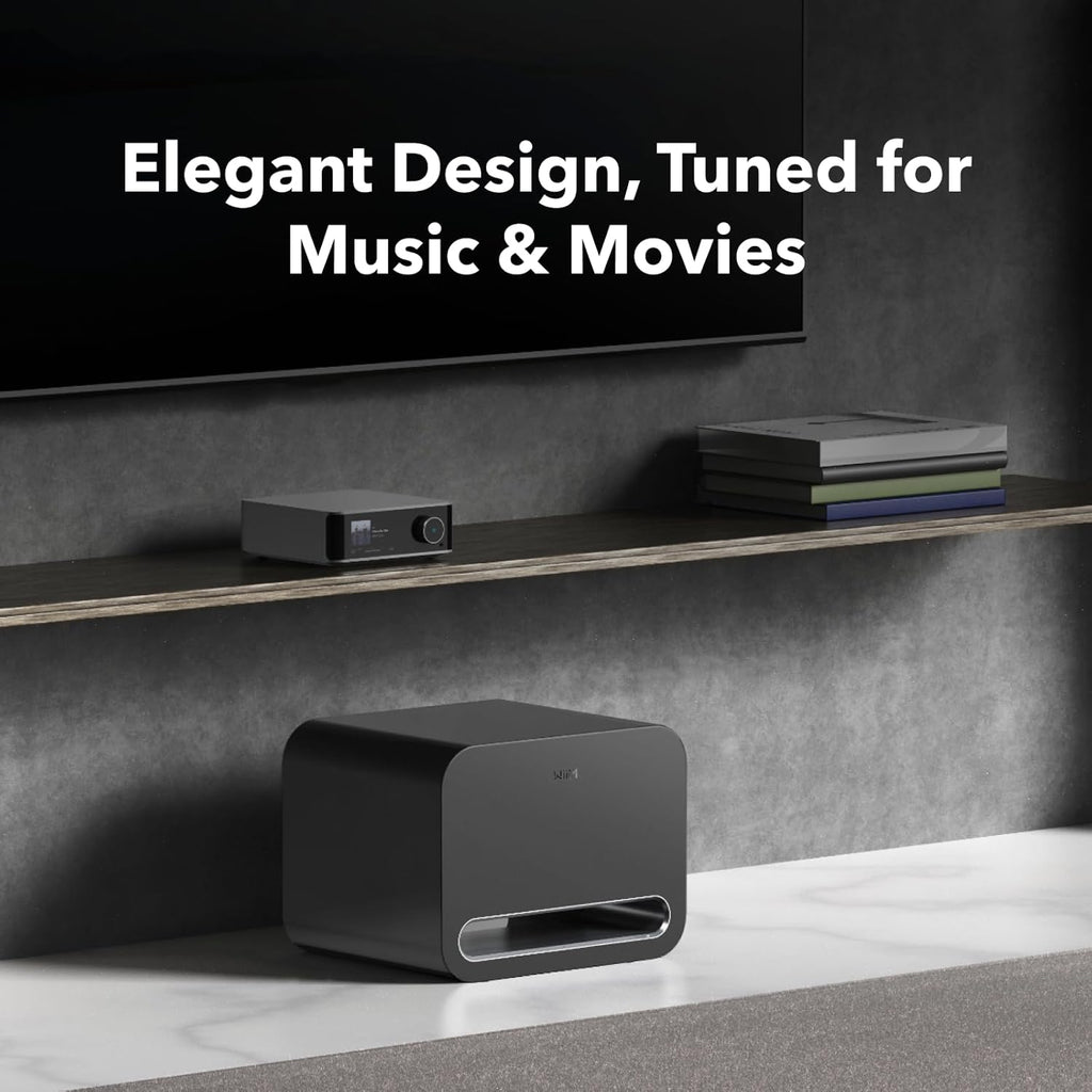 WiiM Sub Pro – 8" 250 W Wireless Smart Subwoofer | AI RoomFit™ Calibration | Wi-Fi 6 & Bluetooth 5.3 | 25 Hz Deep Bass | Works with WiiM Streamers, Amps & Any RCA Sub-Out System | Black