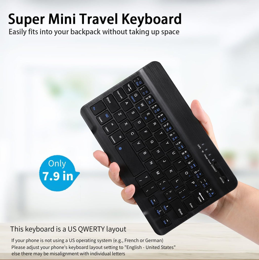 for Samsung Galaxy Z Fold 7 6 5 Keyboard and Mouse, Portable Mini 7.9 inch Bluetooth Keyboard with Leather Case and Capacitive Pen, 4 in 1 Set for Z Fold7 6 Accessories,Green