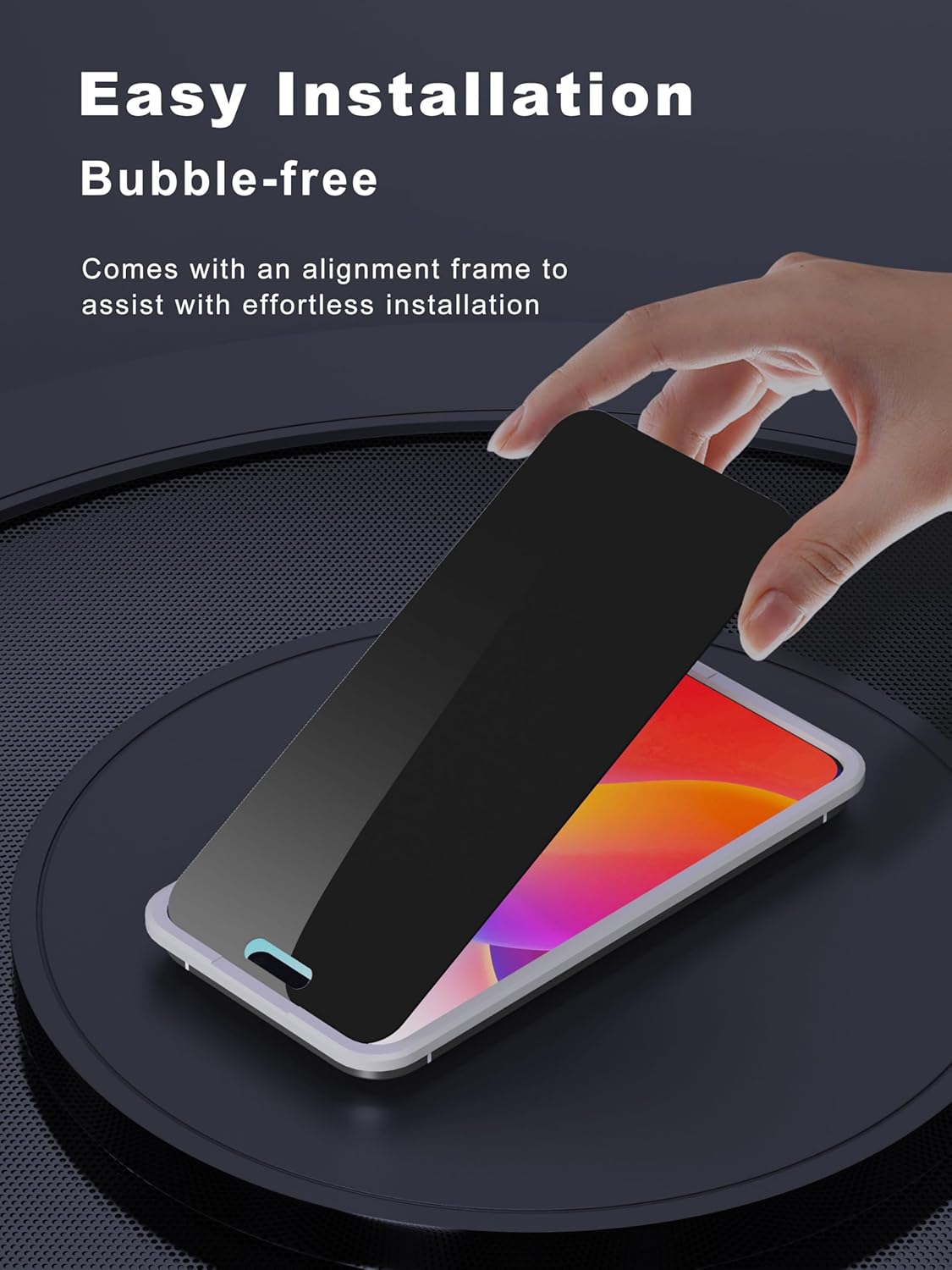 Compatible for iPhone 16 Pro Privacy Screen Protector 6.3 inch, Anti Spy Anti Blue Light HD Tempered Glass Screen Protector Easy Installation, Case Friendly, 2 Pack Black