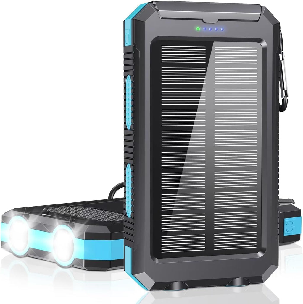 Power Bank 38800mAh Solar Portable Phone Charger with USB-C Fast Charging Battery Pack, with Compass LED Flashlight IP65 Waterproof, Compatible with iPhone, Samsung, iPad, Perfect for Outdoor, Camping