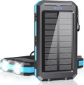 Power Bank 38800mAh Solar Portable Phone Charger with USB-C Fast Charging Battery Pack, with Compass LED Flashlight IP65 Waterproof, Compatible with iPhone, Samsung, iPad, Perfect for Outdoor, Camping