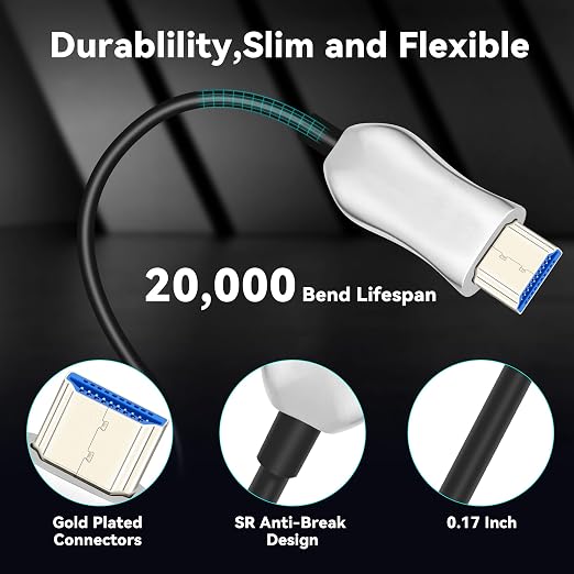 8K Fiber Optic HDMI 2.1 Cable 150ft, Long Active HDMI Cable, High Speed Fiber - Image 8