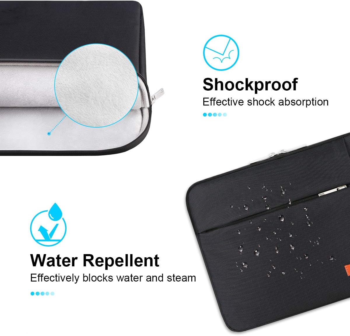 Lacdo Tablet Sleeve Case for 13 inch New iPad Air M3 M2 2025-2024, 13 inch New iPad Pro M4 2024, 12.9" iPad Pro 6 5 4 3 with Magic Keyboard and Smart Keyboard Folio, Water-Resistant Tablet Bag, Black