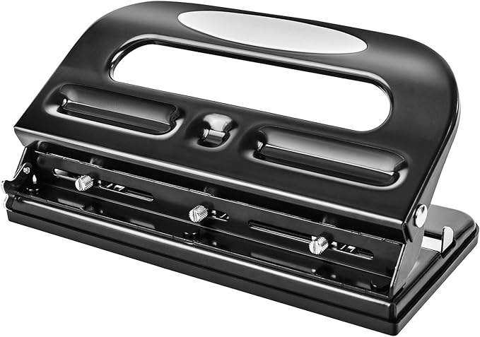 Amazon Basics Semi-Adjustable 3-Hole Punch, 30 Sheet Capacity by AmazonBasics