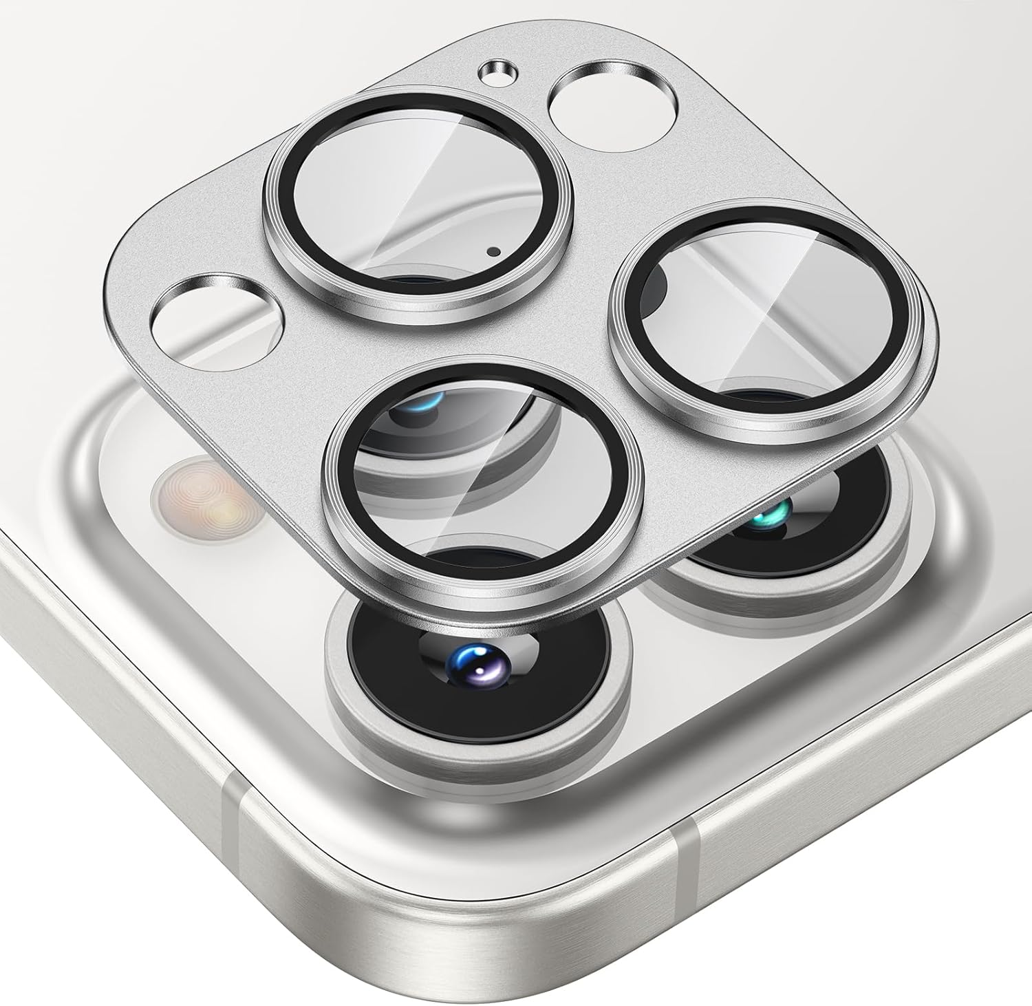 Tensea for iPhone 16 Pro/iPhone 16 Pro Max/iPhone 15 Pro/iPhone 15 Pro Max Camera Lens Protector, Metal Aluminum Alloy Tempered Glass Cover Camera Screen Protector Accessories, Case Friendly