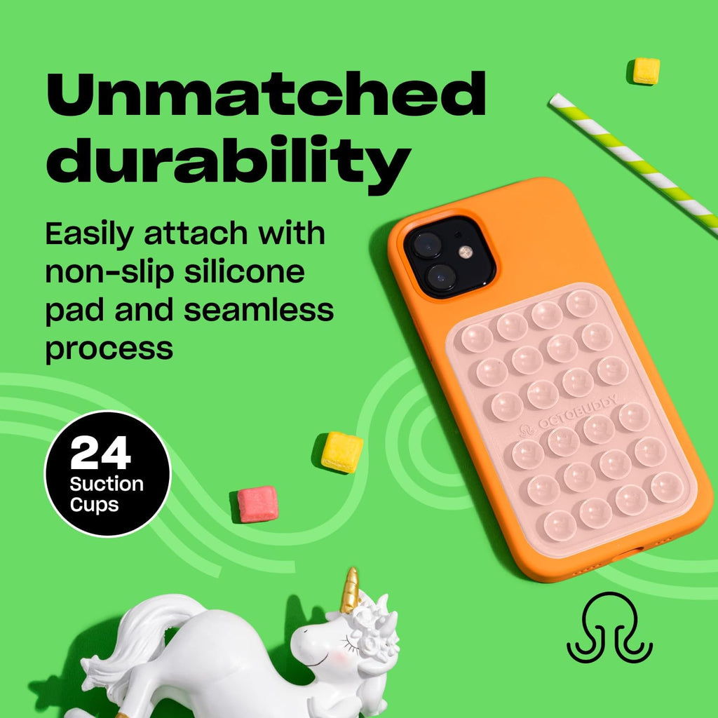 Classic MAX - Silicone Suction Phone Case Adhesive Mount - Hands-Free, Strong Grip Holder for Selfies and Videos - iPhone and Android Compatible - 2.6″ x 3.9″, Spade Green