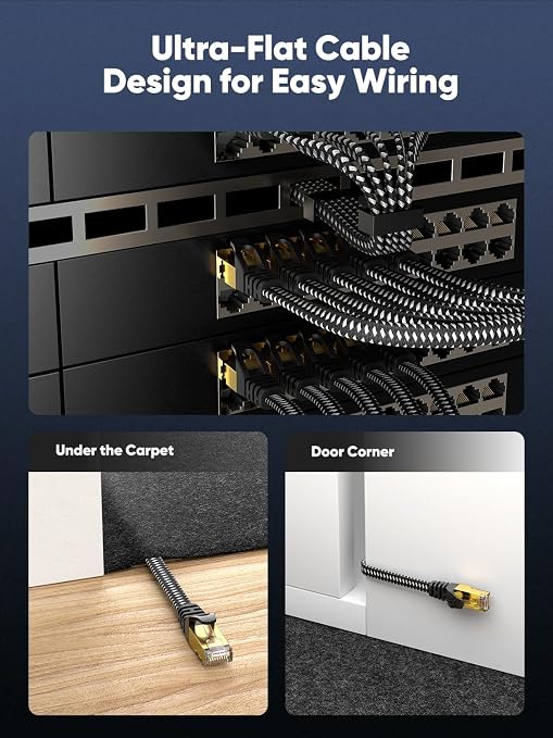 Cat 8 Ethernet Cable Flat 6 FT 2Pack, High Speed 40Gbps 2000Mhz Braided - Image 5