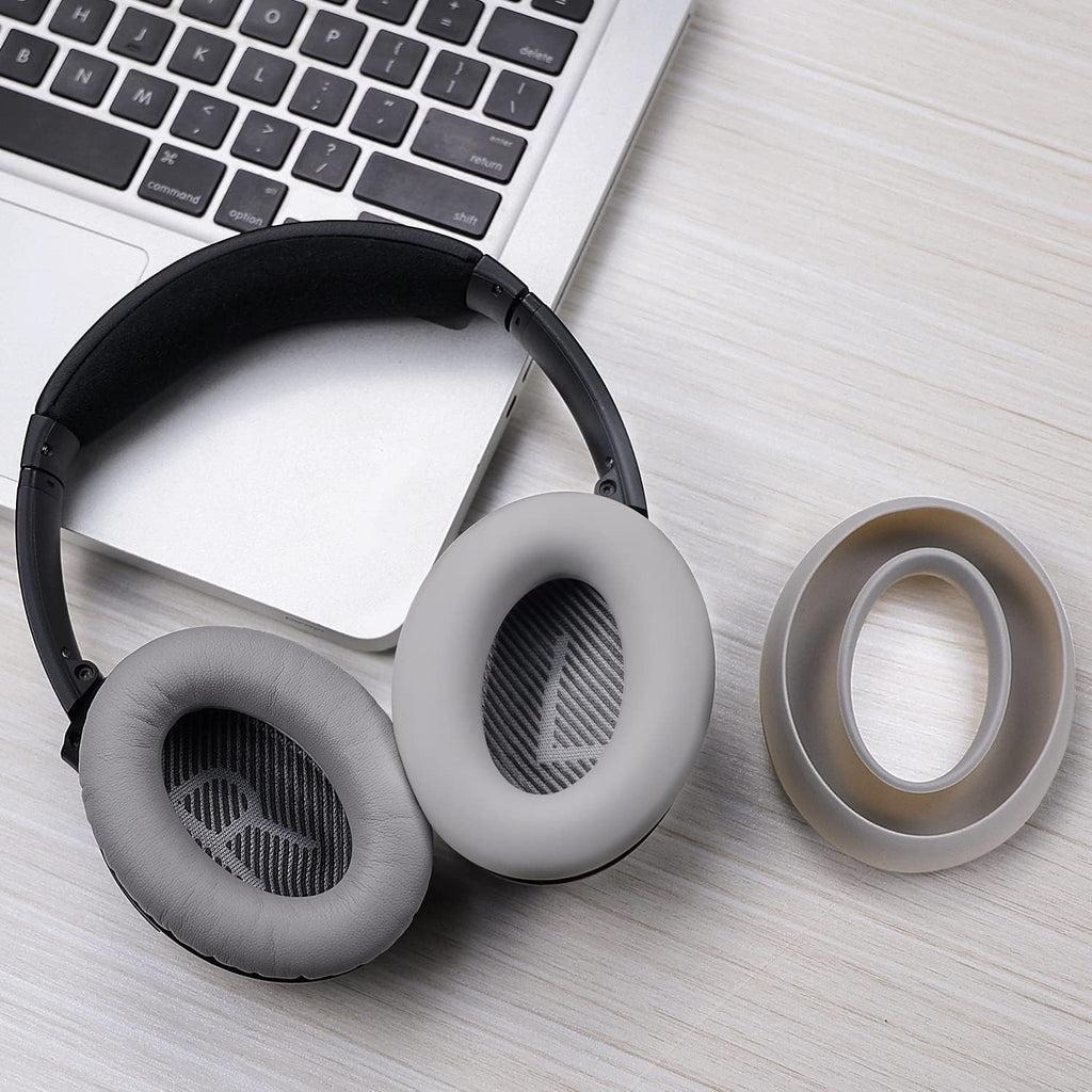 SOULWIT Silicone Ear Pads Cover Protector for Bose QuietComfort QC15 QC25 QC2 QC35 QC45/Ae2 Ae2i Ae2w/SoundTrue & SoundLink AE Headphones Cushions, Sweatproof, Easily Washable - Grey