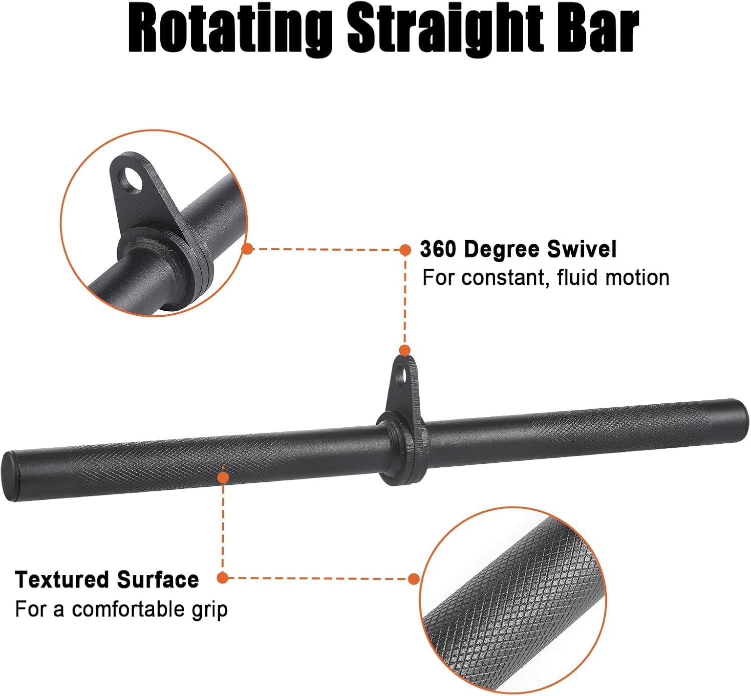 SERTT Workout Cable Machine Attachment for Home Gym, LAT Pulldown Attachments, Cable Accessories for Weight Training, Straight Pull Down Bar, Tricep Rope, Double D Row Handle, V-Shaped Bar