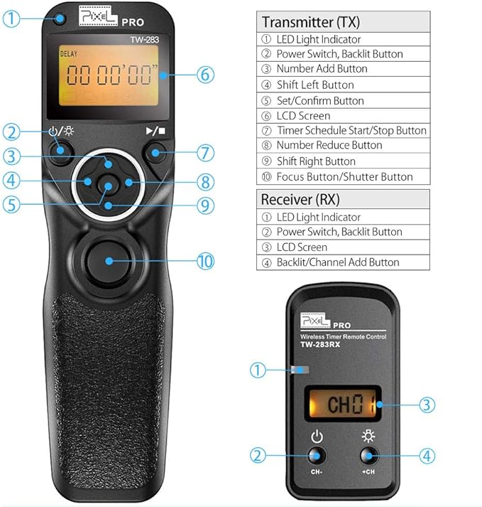Pixel TW-283 DC0 Wireless Camrea Shutter Release Remote Control Compatible - Image 2