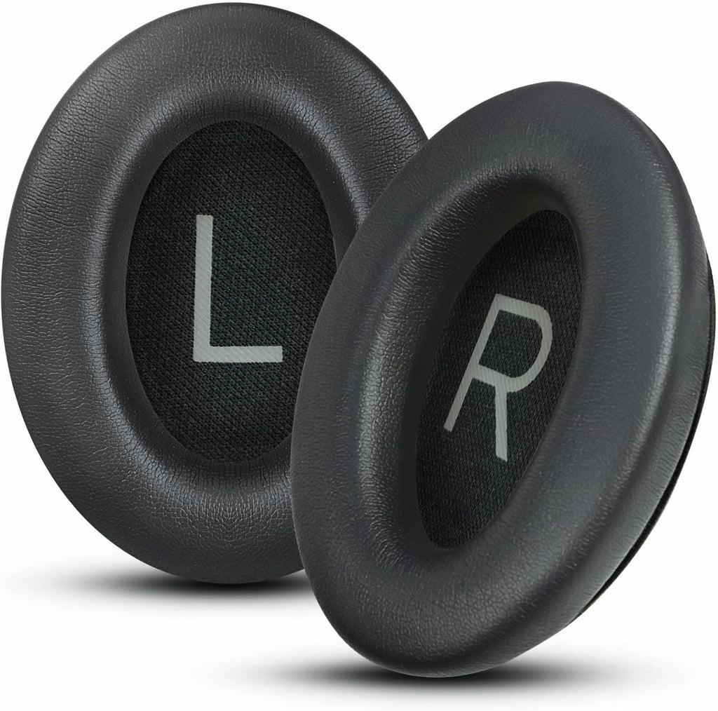 Headphones Replacement Ear Pads, Protein Leather earpad Cushions for Bose QuietComfort 45（QC45） Headphones, Softer Memory Foam - Black