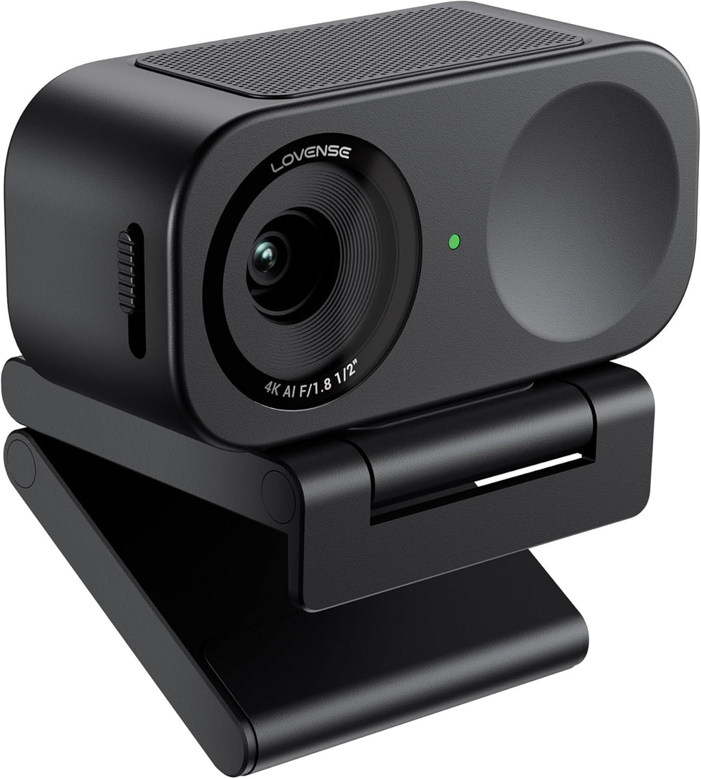 LOVENSE Webcam 2 4k for PC, Live Streaming Camera 1/2" Sensor True Focus Al Noise Canceling, Hand Gesture Control, Mobile Control, Auto Framing, Customizable Audio Modes, Microphones, Privacy Control