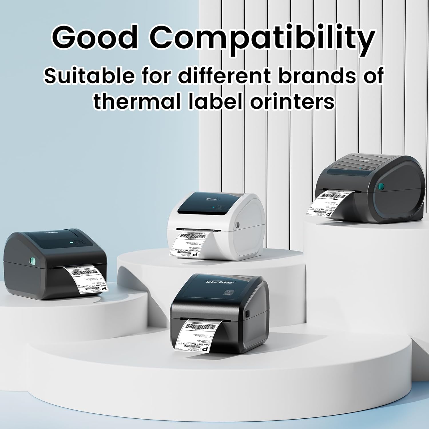 4x6 Thermal Shipping Label, Shipping Address Labels (2 Rolls of 500 4x6 Roll Labels) - Compatible with Nelko, JADENS, beeprt, ASprink, Rollo, Zebra, Omezizy and Other Thermal Printers