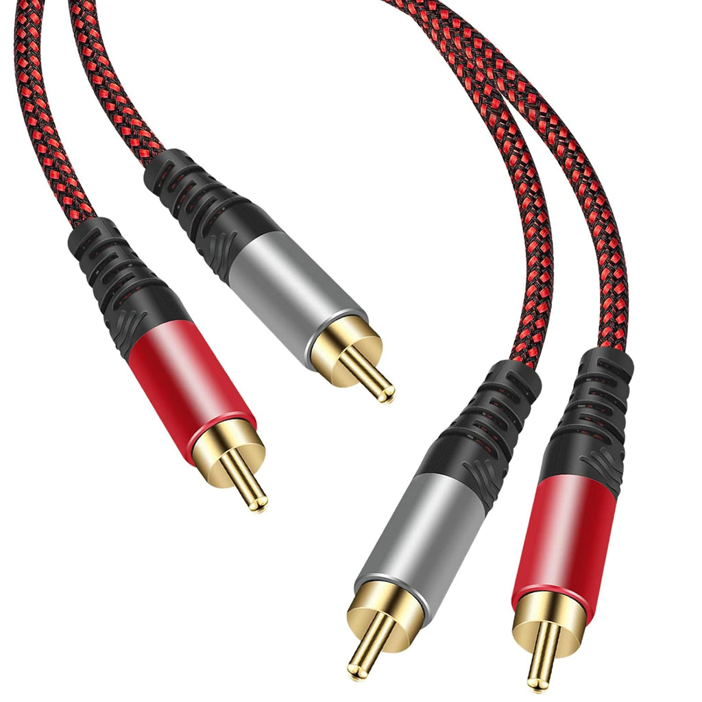 RCA Cable 20Ft,2Rca Male to 2-RCA Male Audio Stereo Subwoofer Cable [Hi-Fi Sound] Nylon-Braided Auxiliary Audio Cord for Home Theater, HDTV, Amplifiers, Hi-Fi Systems,Speakers and etc (20Ft)