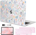 for MacBook Air 13 inch Case 2021 2020 2019 2018 Model M1 A2337 A2179 A1932 with Retina Display & Touch ID, Shiny Pattern Plastic Hard Shell Case Keyboard Skin Cover, Starry Sky Flowers