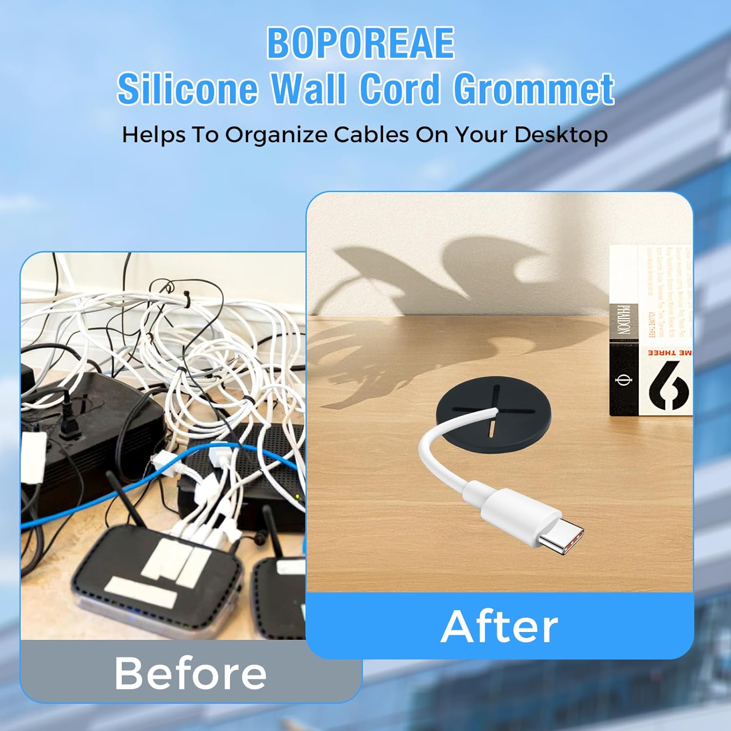 Desk Grommet, 1 in 25 mm Silicone Rubber Grommets, Black Desk Hole Cover for Cables, Flexible Wall Cord Pass Through Grommet for Office Table Computer Home Furniture Wire Organizer-15 Pcs