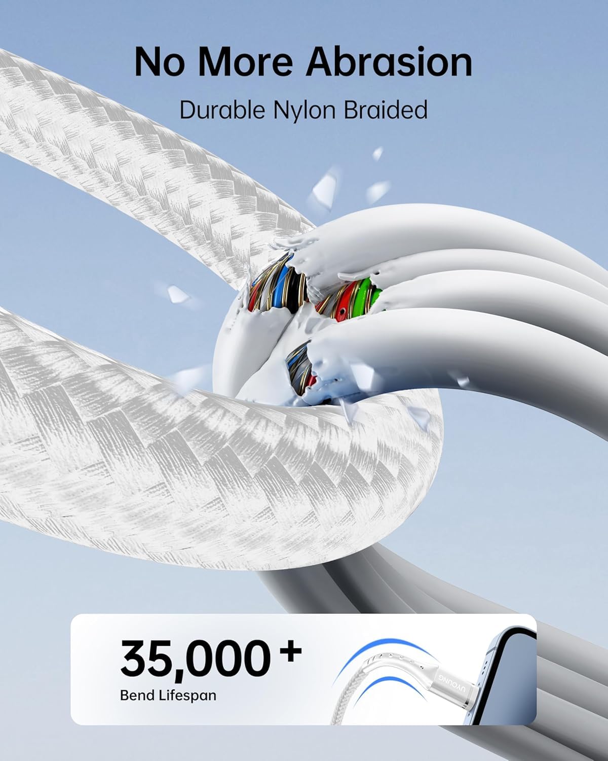 Multi Charging Cable 2Pack 6FT, 3 in 1 Charger Cable Braided Universal Phone Charging Cord with Lightning/Type C/Micro USB Ends, Multiple USB Cable for iPhone/Samsung/Google Cell Phones and More