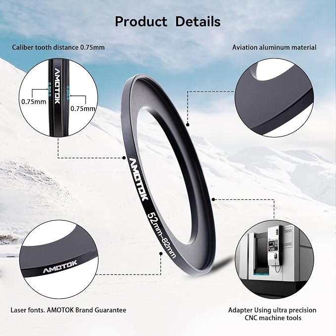 52mm Lens to 82mm Camera Filters Ring Compatible All 52mm Camera Lenses to 82mm - Image 3