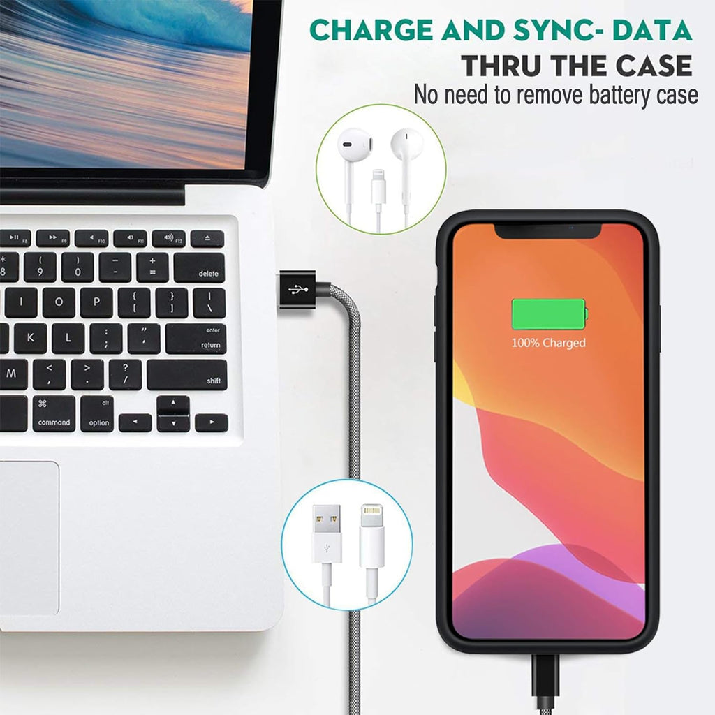 Battery Case for iPhone 11 Pro Max, 10000mAh Ultra Thin Portable Protective Smart Charging Case Compatible with iPhone 11 Pro Max (6.5 inch) Rechargeable Extended Battery Charger (Black)