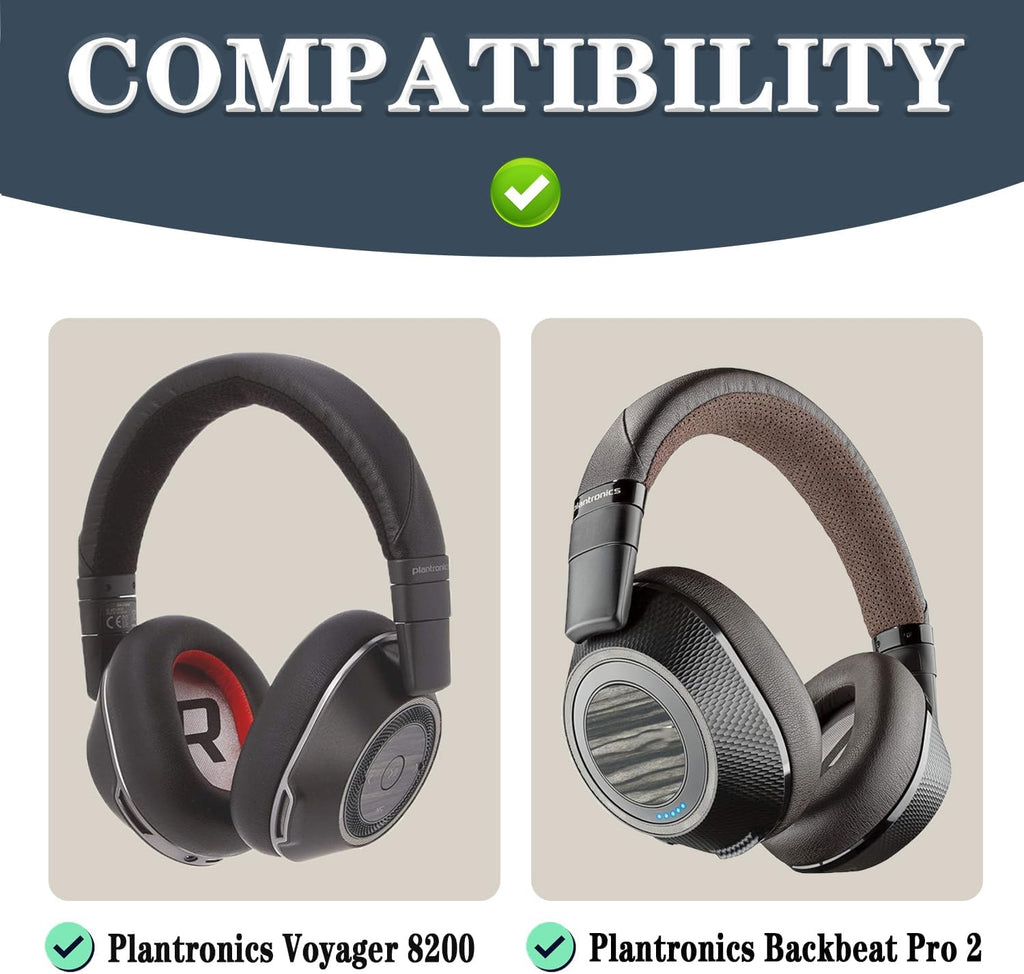 Replacement Earpads Compatible with Plantronics Voyager 8200 UC/Plantronics Backbeat Pro2 Headphone, Headphone Ear Pads Ear Cushions, Ear Cups Cover Repair Parts-Black